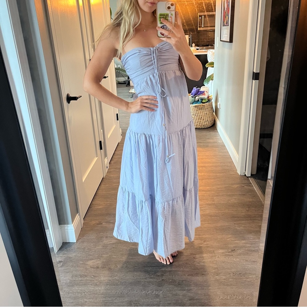 Blue summer flowy dress